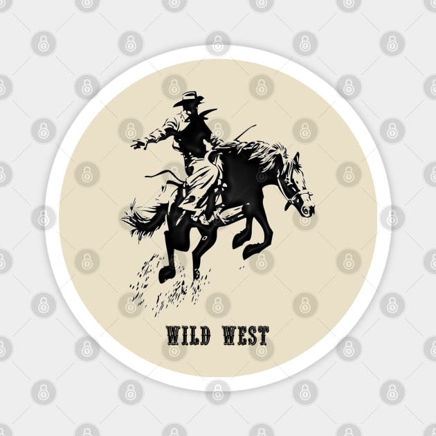 Western Era - Wild West Cowboy on Horseback 6 Magnet by The Black Panther